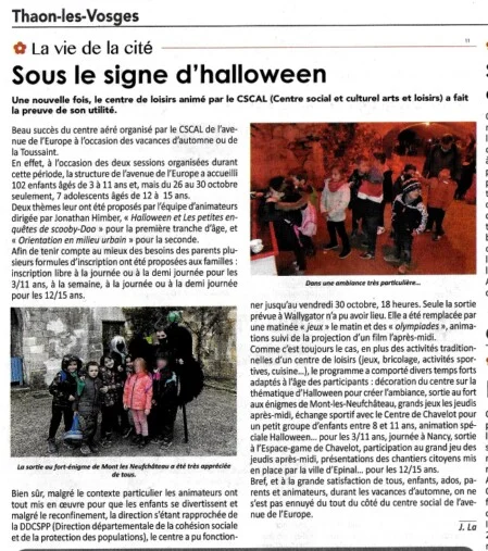 Echos des Vosges du 12/11/2020